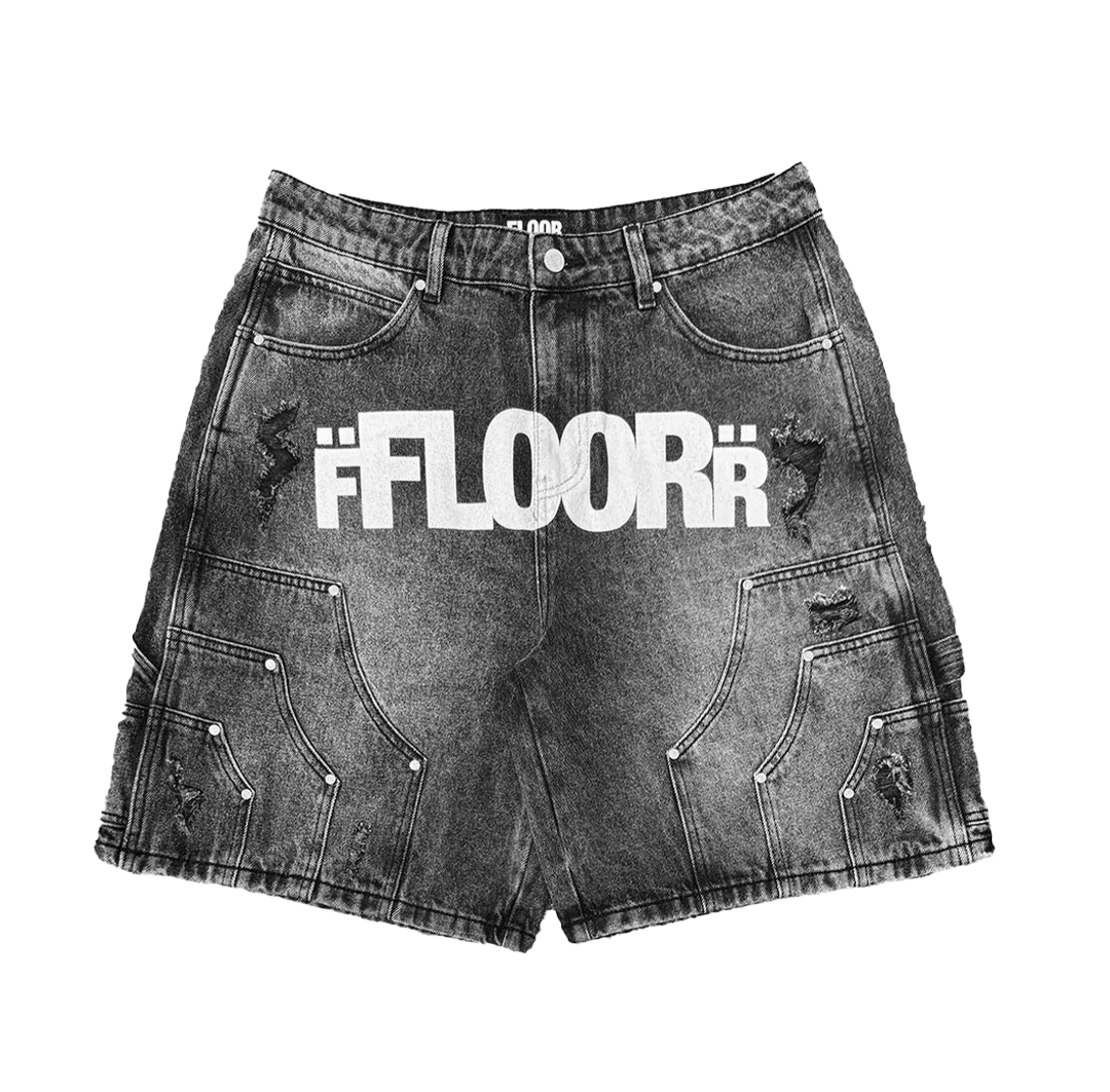 BLACK WASH UNIFORM JORTS