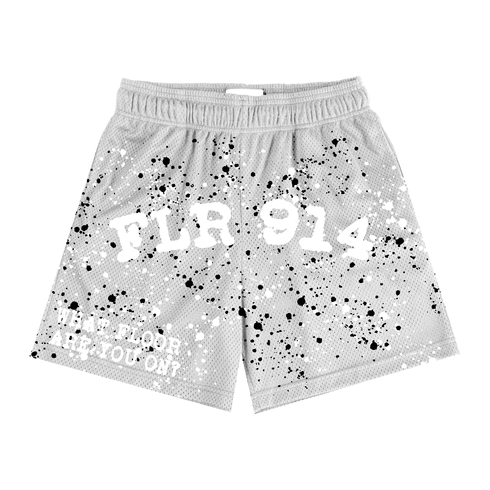 CEMENT GREY SPLATTER SHORTS – FLOOR914