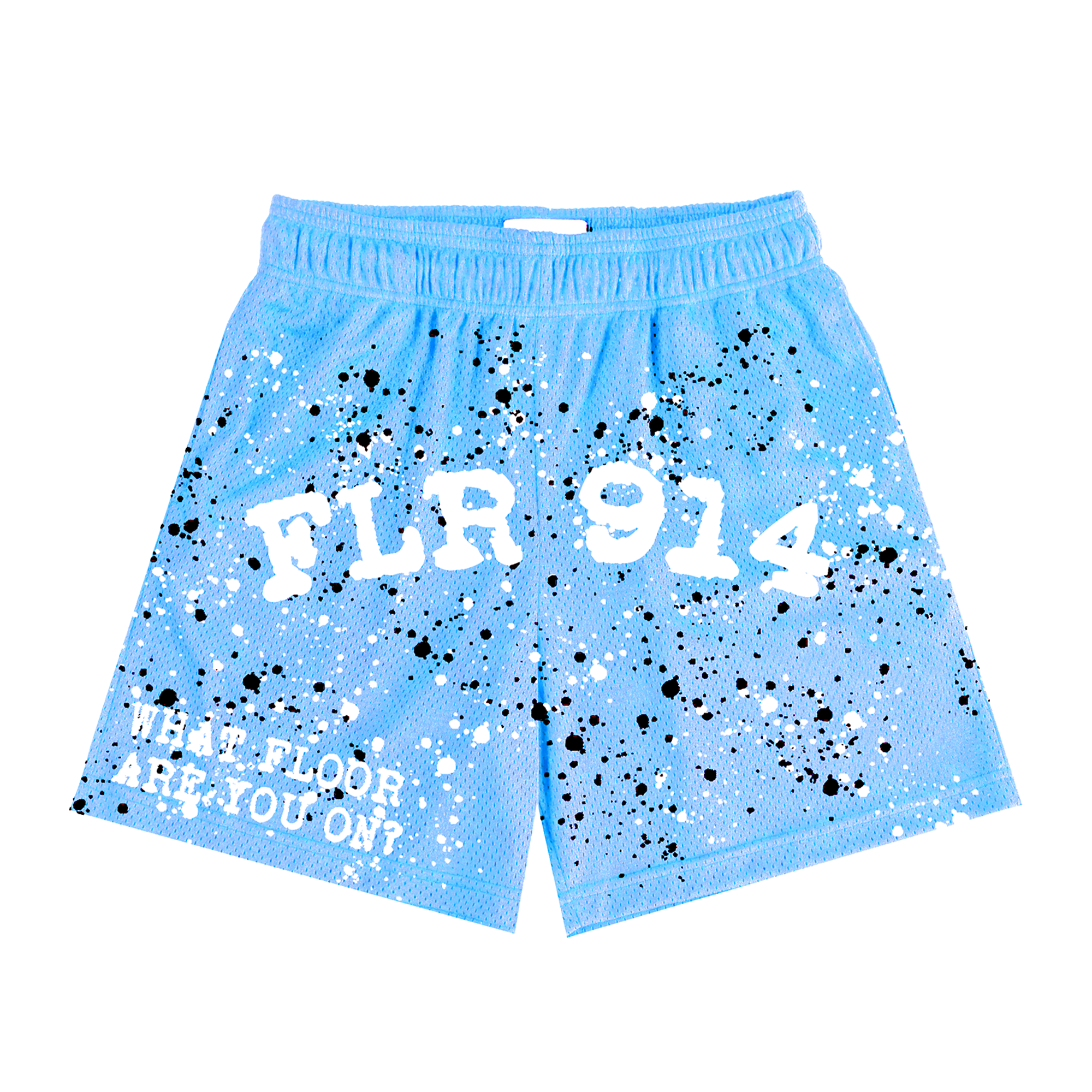 POWDER BLUE SPLATTER SHORTS – FLOOR914