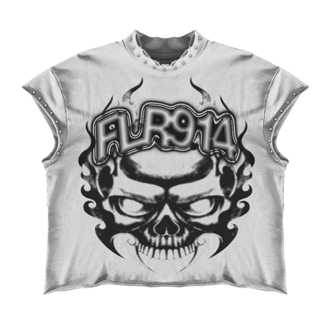 SKULL INFERNO CUT OFF ( WHITE )