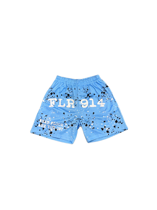 POWDER BLUE SPLATTER SHORTS