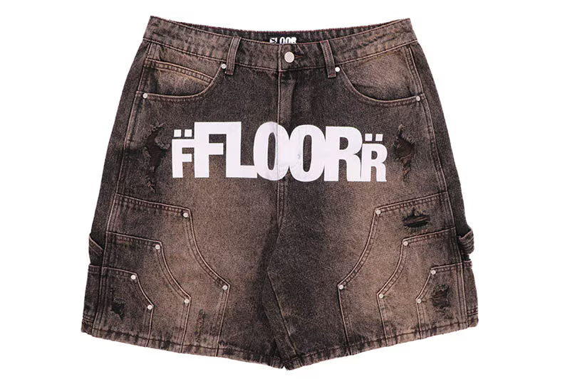 BROWN WASH UNIFORM JORTS