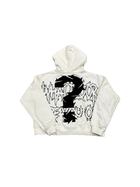 WHITE NUMERAL ZIP UP