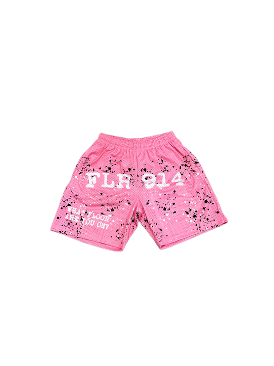 POWDER PINK SPLATTER SHORTS