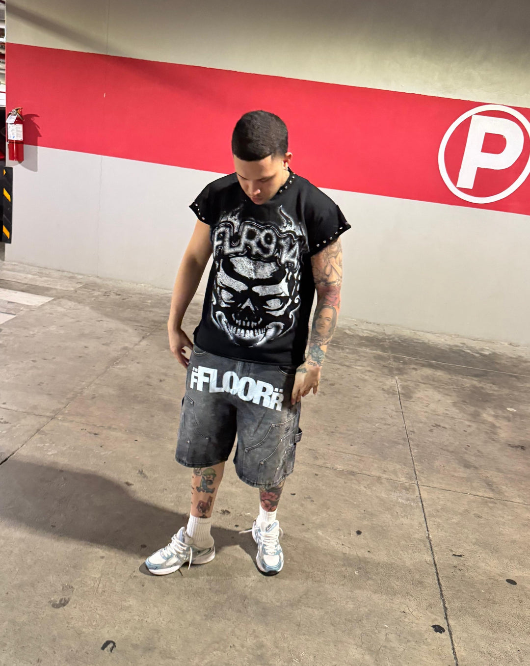 BLACK WASH UNIFORM JORTS