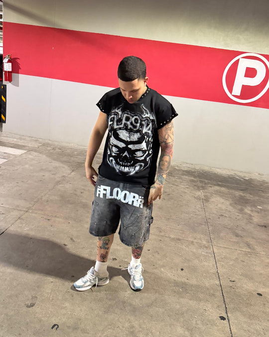 BLACK WASH UNIFORM JORTS