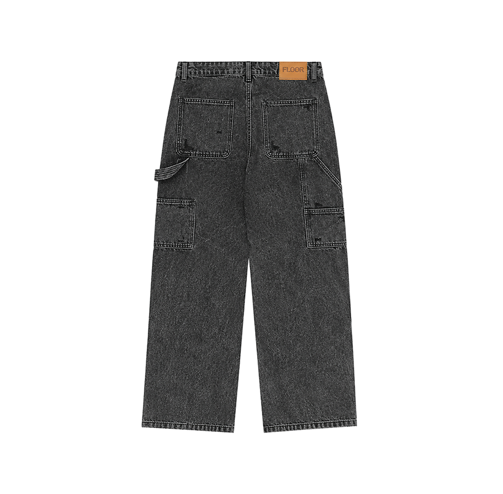 FLOOR914 BLACK WASH TRIPLE KNEE CARPENTERS