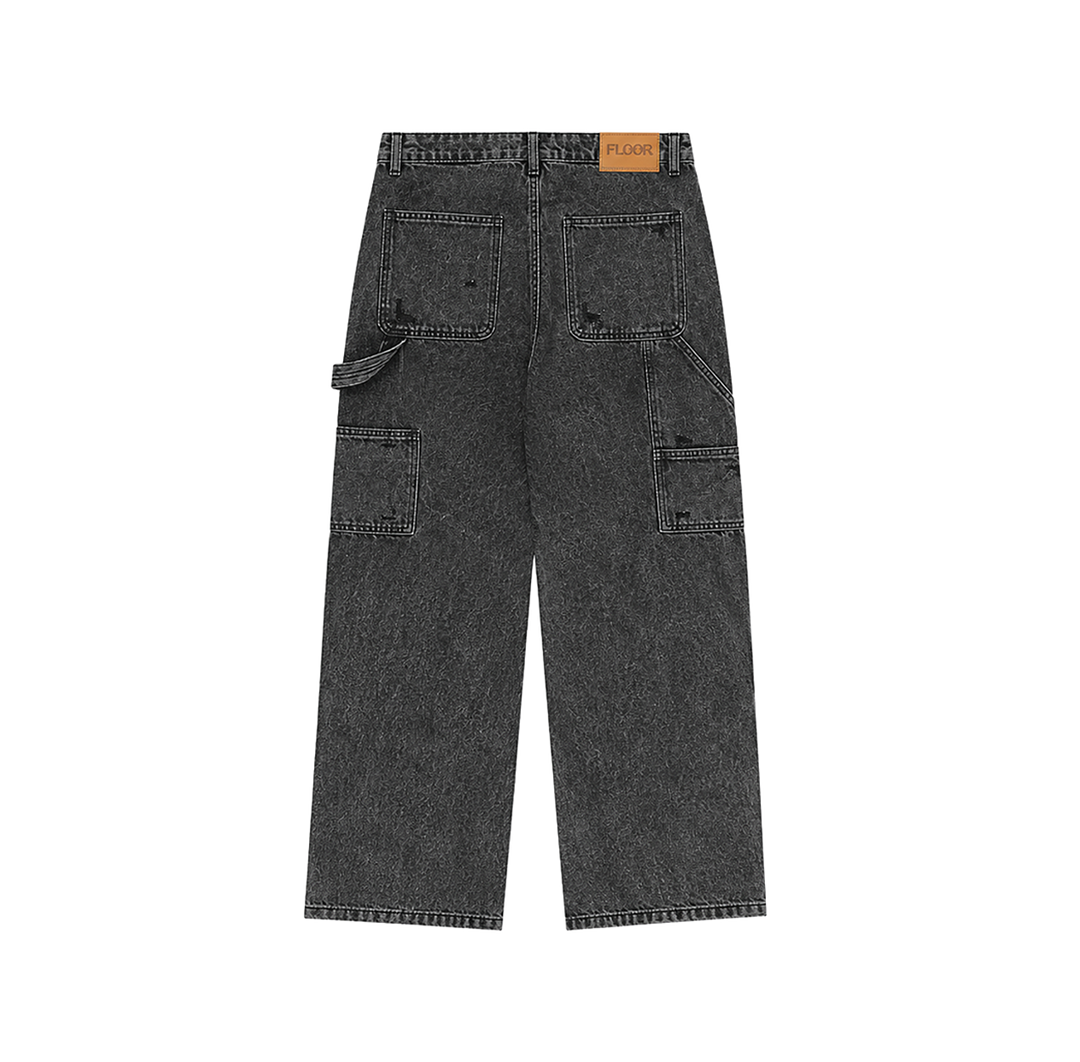 FLOOR914 BLACK WASH TRIPLE KNEE CARPENTERS