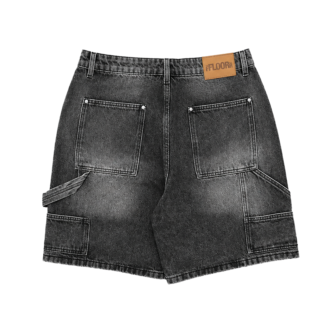 BLACK WASH UNIFORM JORTS