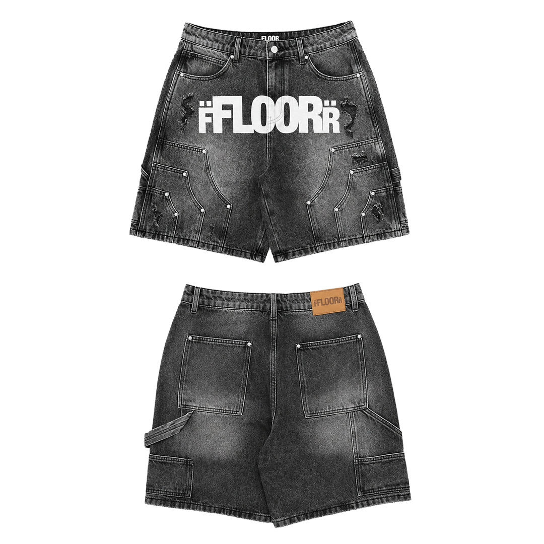 BLACK WASH UNIFORM JORTS