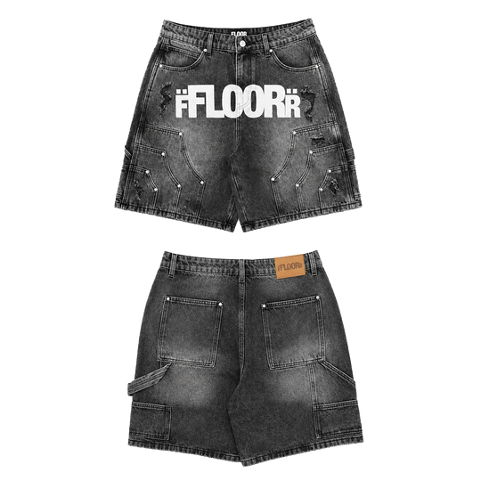 BLACK WASH UNIFORM JORTS