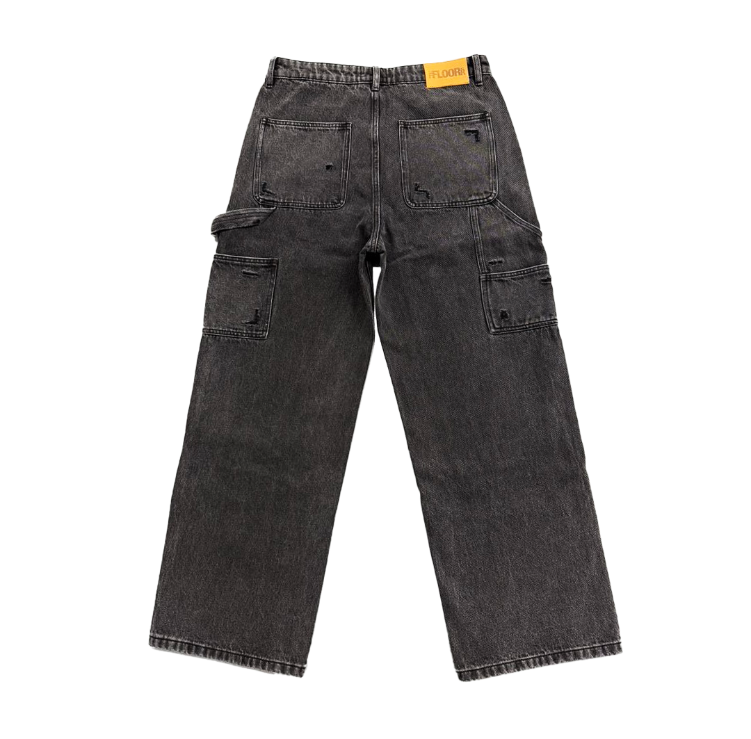 FLOOR914 BLACK WASH TRIPLE KNEE CARPENTERS