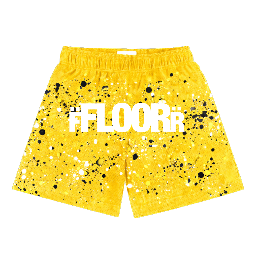YELLOW THUNDER V2 SPLATTER SHORTS
