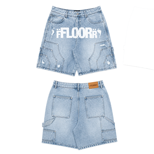 BLUE WASH UNIFORM JORTS
