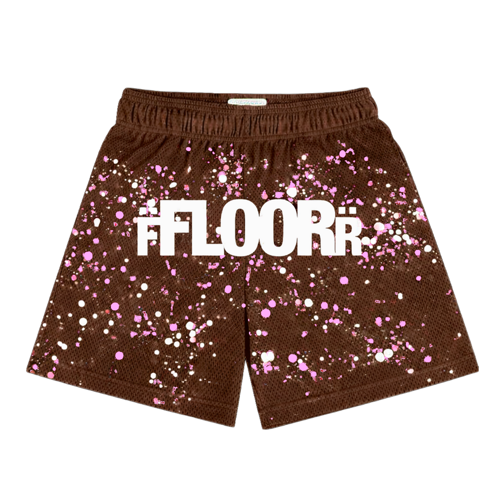 MOCHA PINK V2 SPLATTER SHORTS – FLOOR914