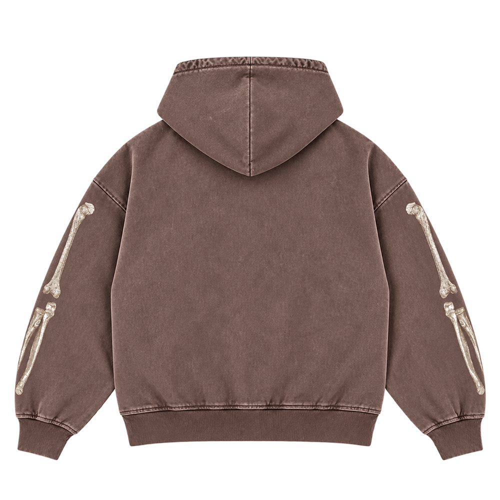 MOCHA WASH TRIPLE SKULL ZIP UP