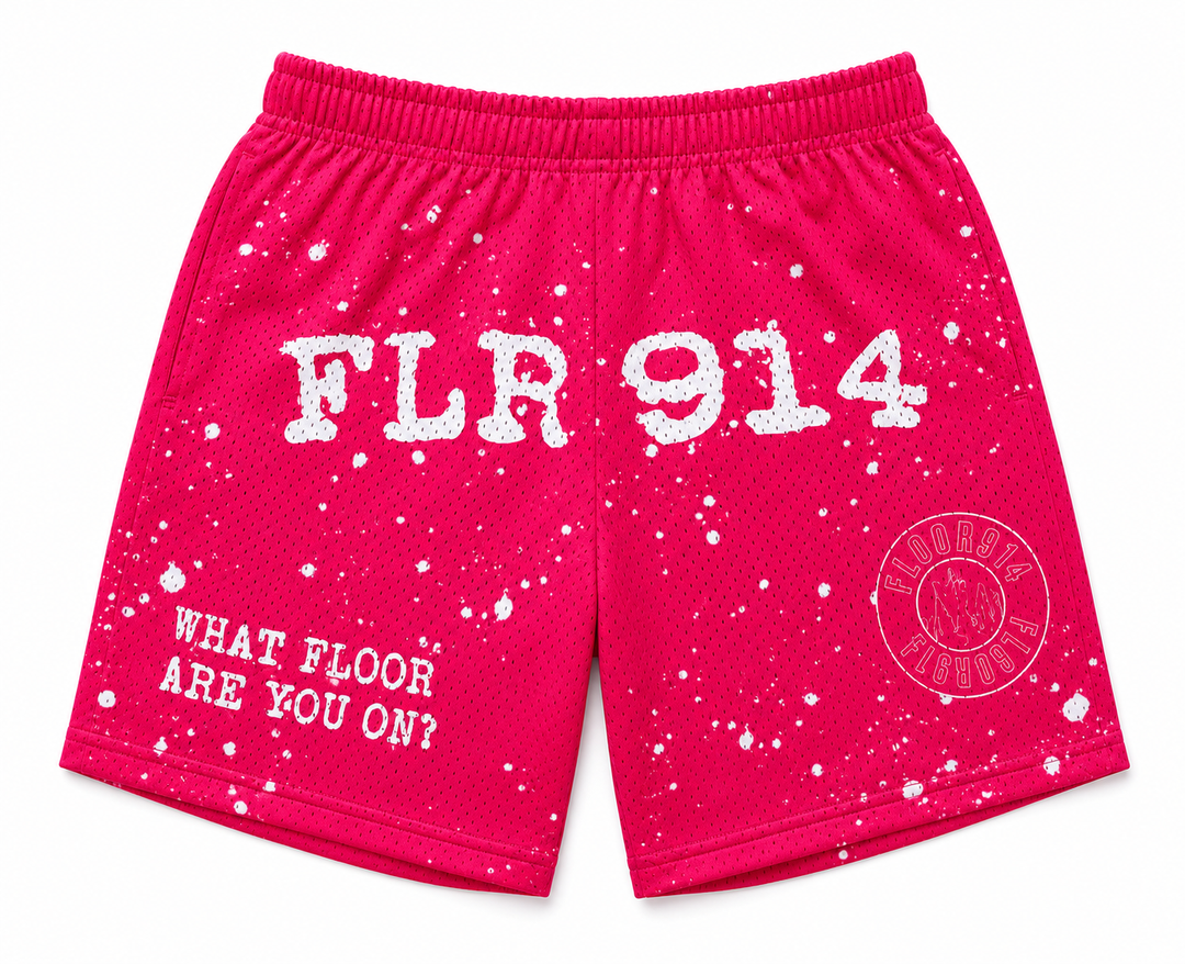 STRAWBERRY PINK SPLATTER SHORTS