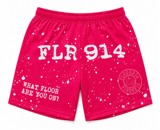 STRAWBERRY PINK SPLATTER SHORTS