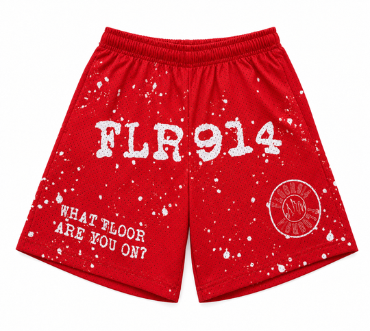 ROSE RED SPLATTER SHORTS