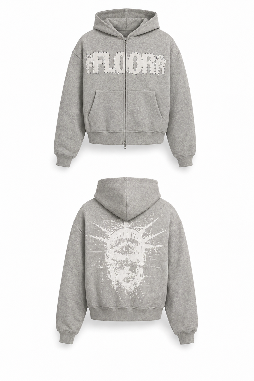 HEATHER GREY UNIFORM ZIP UP