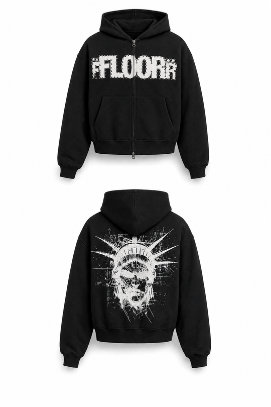 BLACK UNIFORM ZIP UP