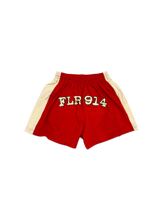 RED/CREAM UNIFORM SHORTS