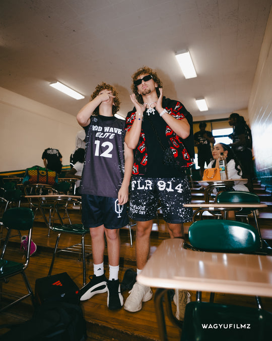 JET BLACK SPLATTER SHORTS