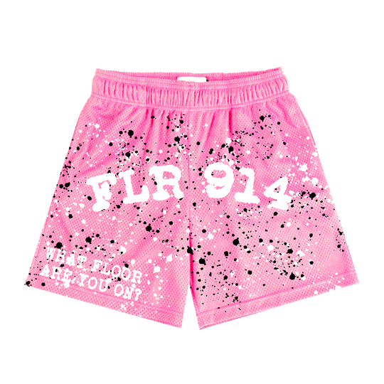 POWDER PINK SPLATTER SHORTS