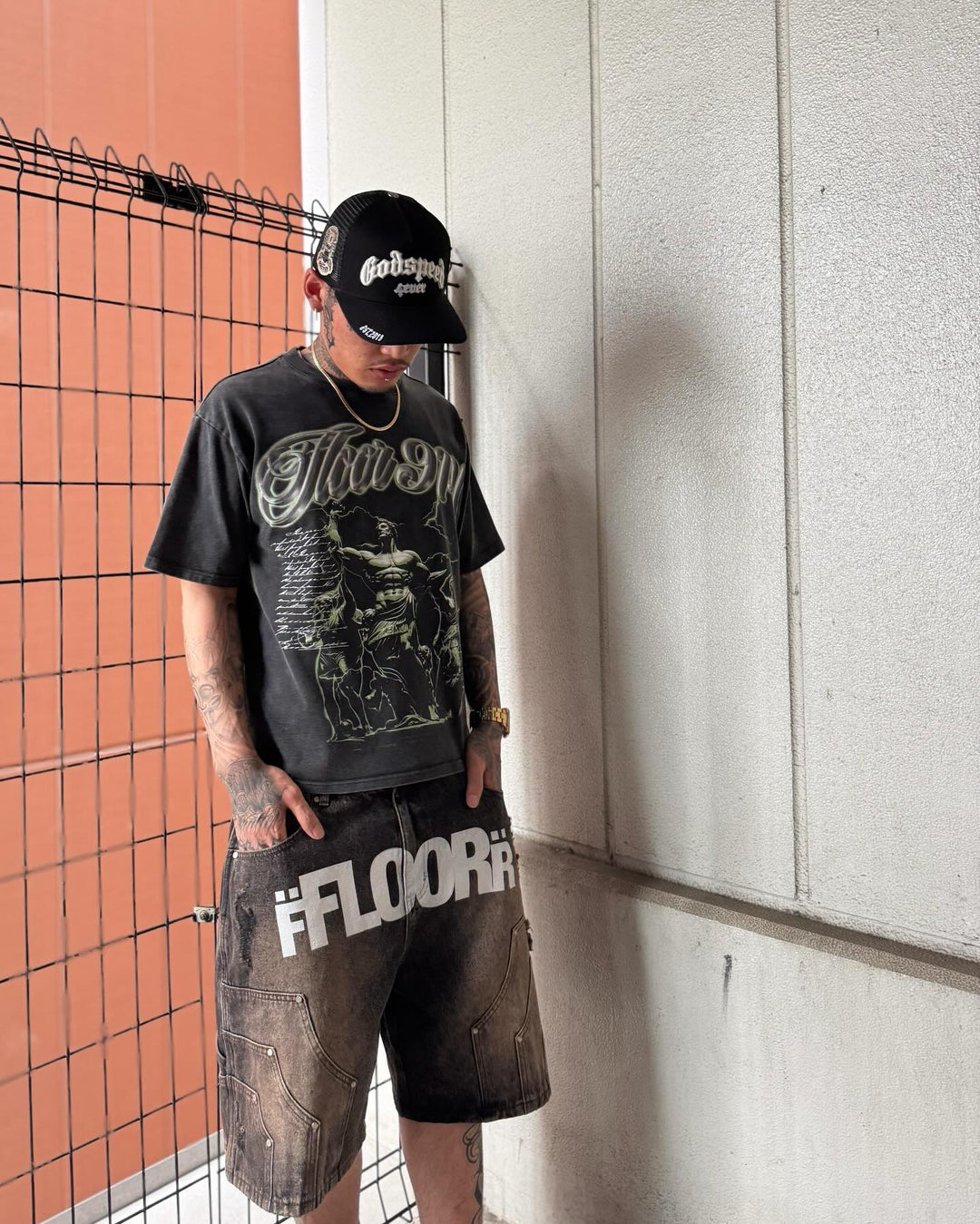 BROWN WASH UNIFORM JORTS