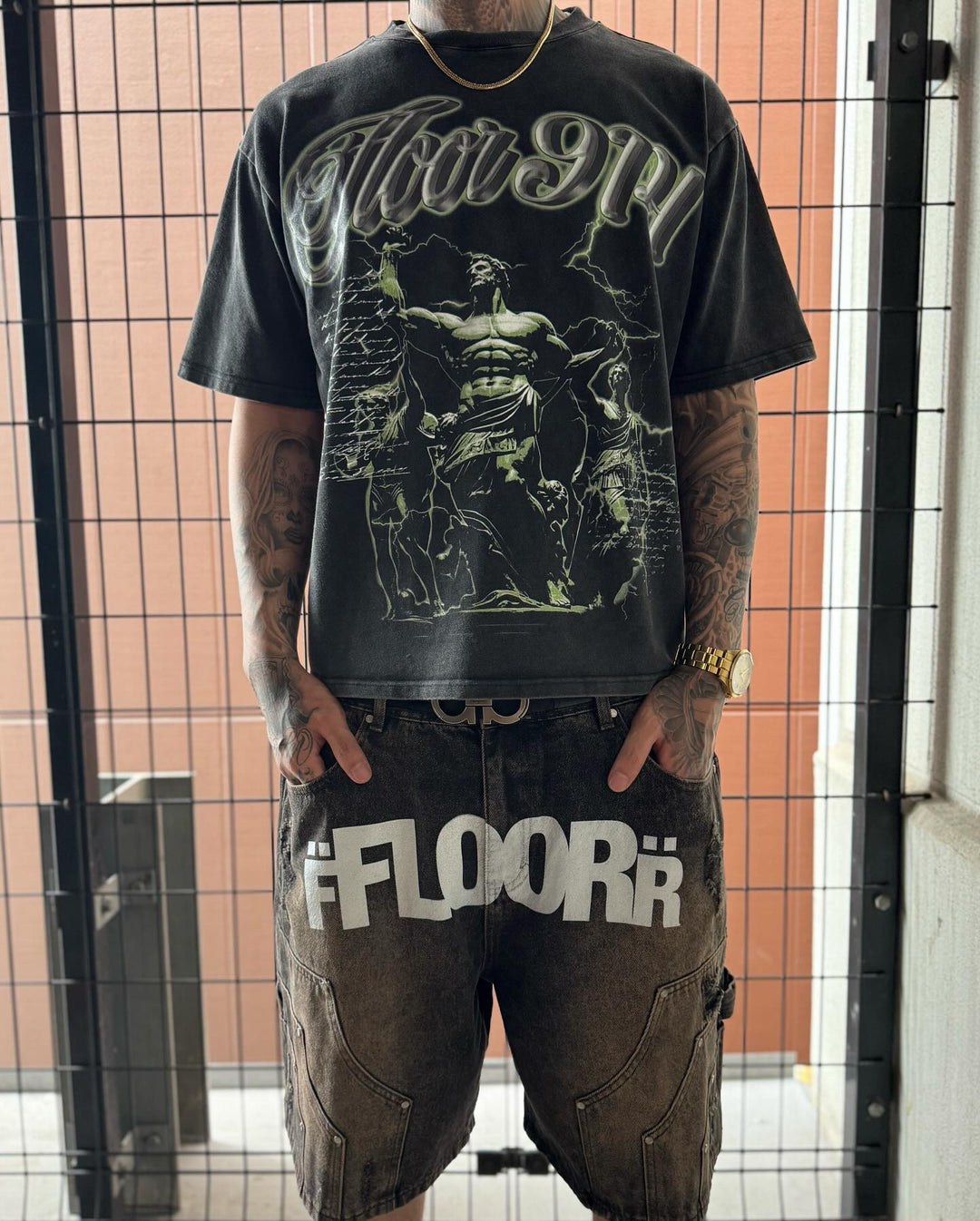 BROWN WASH UNIFORM JORTS