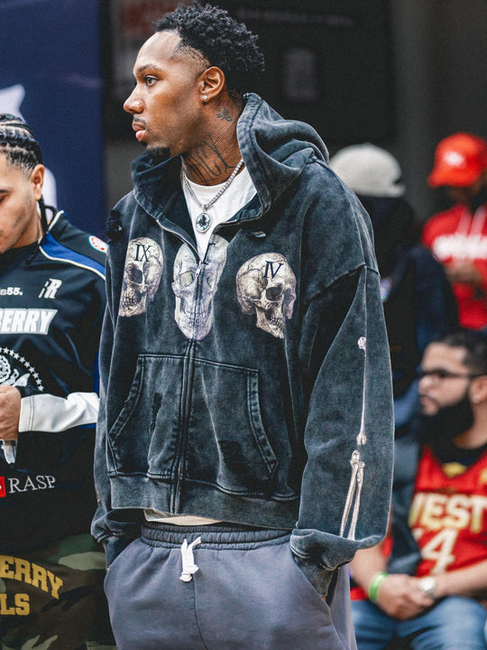 TRIPLE HEAD SKULL ZIP UP