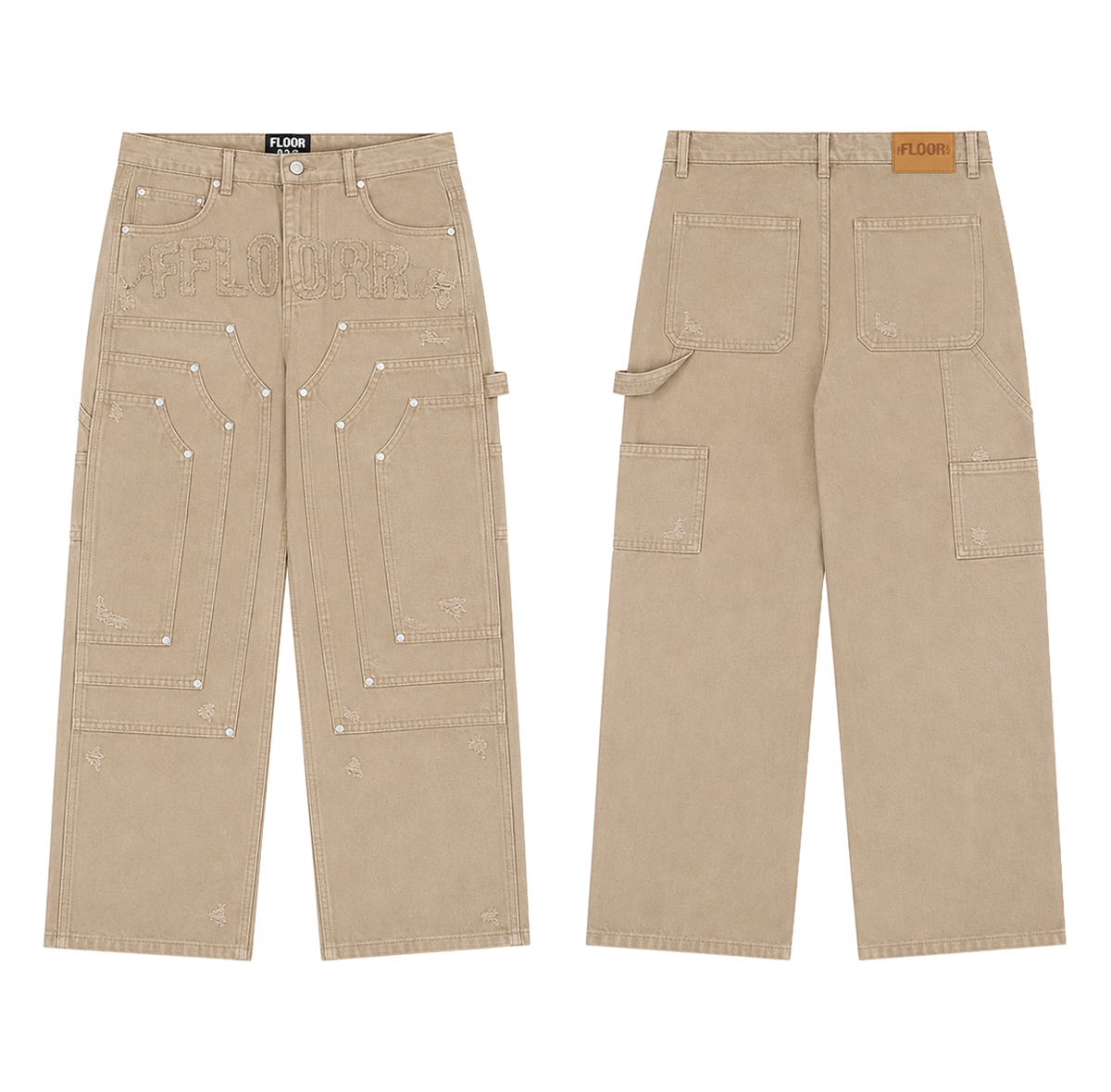 FLOOR914 KHAKI TRIPLE KNEE CARPENTERS