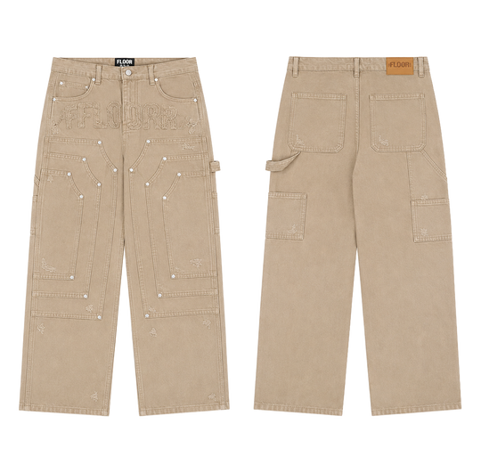 FLOOR914 KHAKI TRIPLE KNEE CARPENTERS
