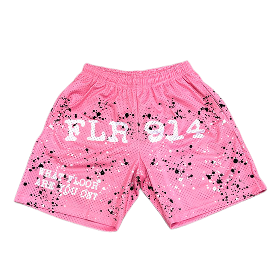 POWDER PINK SPLATTER SHORTS