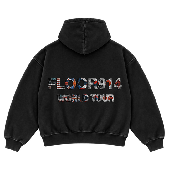 BLACK WASH FLAG FORCE ZIP UP