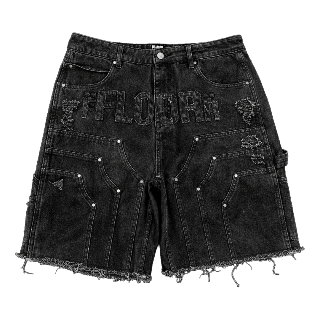 BLACK WASH WORKMAN JORTS