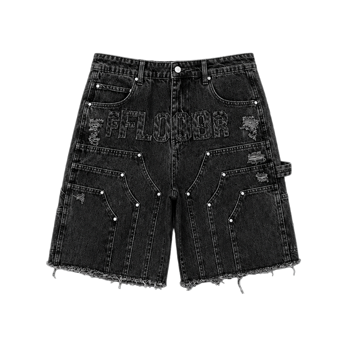 BLACK WASH WORKMAN JORTS