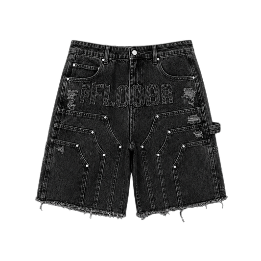 BLACK WASH WORKMAN JORTS