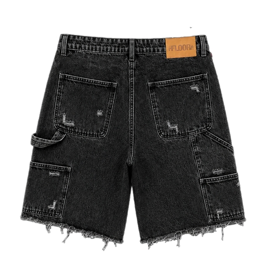 BLACK WASH WORKMAN JORTS