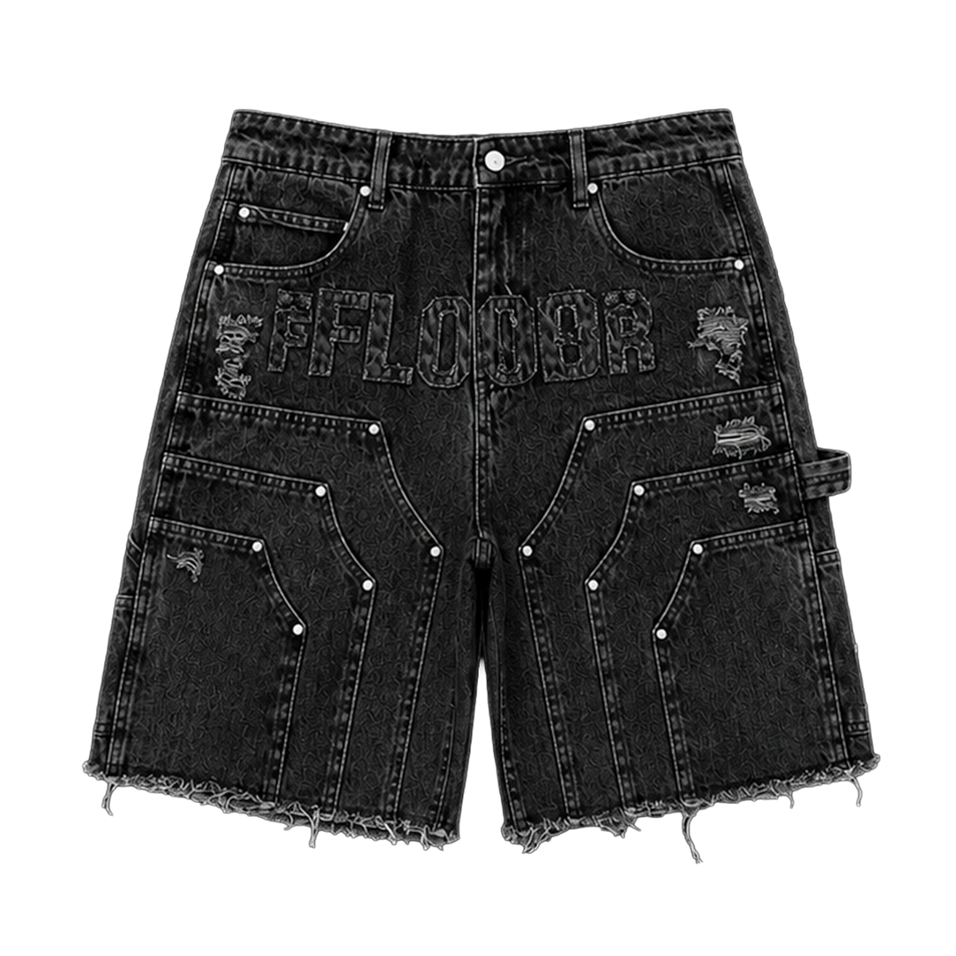 BLACK WASH WORKMAN JORTS