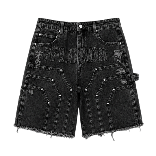 BLACK WASH WORKMAN JORTS