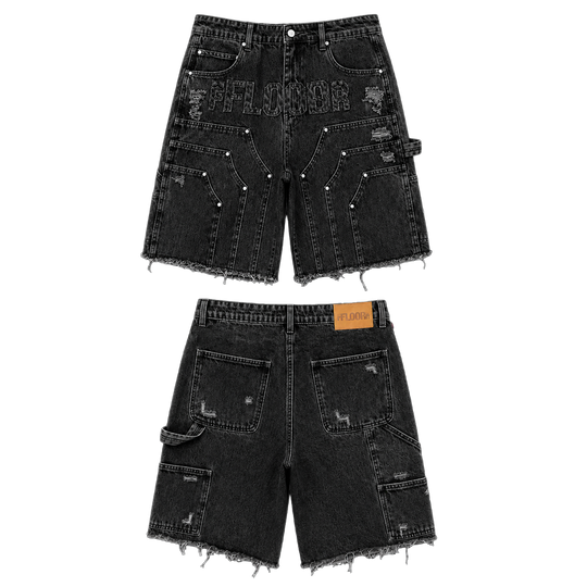 BLACK WASH WORKMAN JORTS