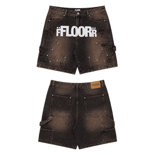 BROWN WASH UNIFORM JORTS