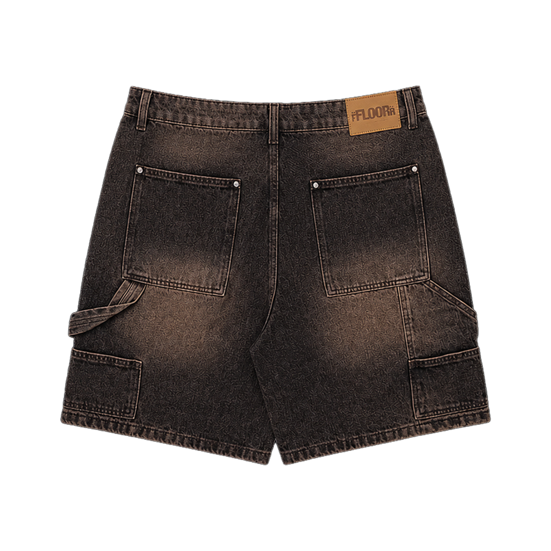 BROWN WASH UNIFORM JORTS