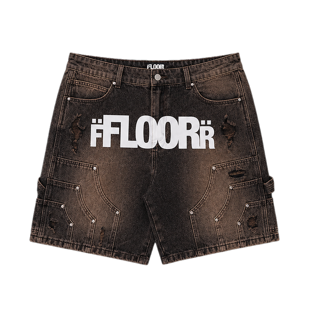 BROWN WASH UNIFORM JORTS
