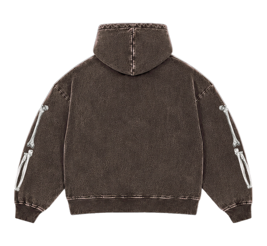 MOCHA WASH TRIPLE SKULL ZIP UP