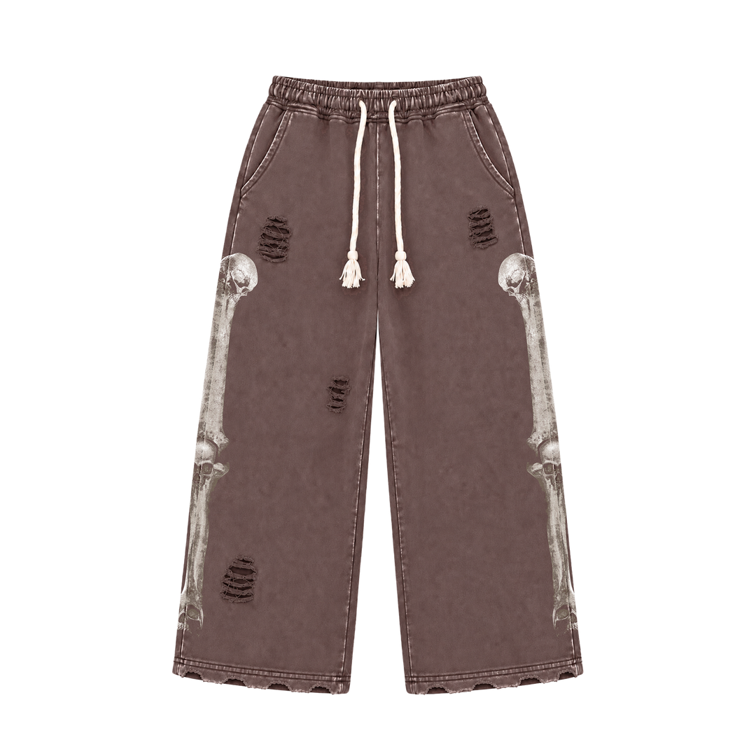 MOCHA WASH SKULL SWEATS