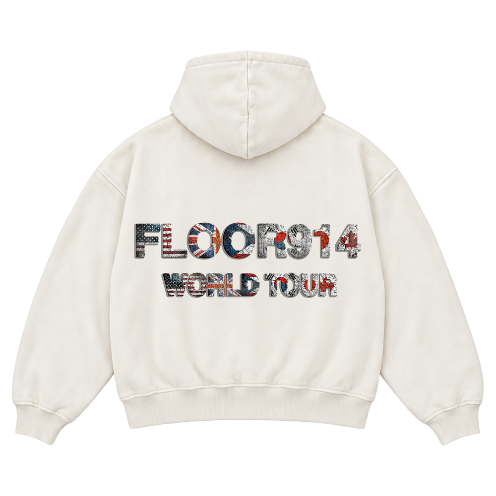 CREAM WASH FLAG FORCE ZIP UP