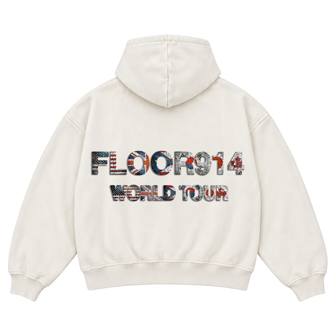 CREAM WASH FLAG FORCE ZIP UP