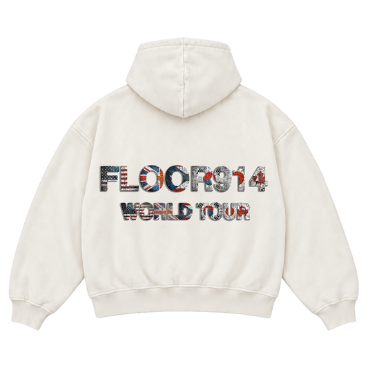 CREAM WASH FLAG FORCE ZIP UP